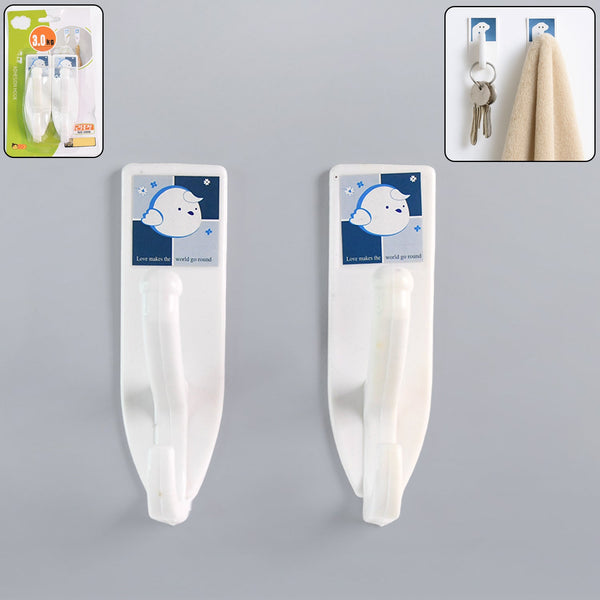 Multipurpose Wall Hooks: Strong & Self-Adhesive for Bathroom, Kitchen, Office ( Mix Design )