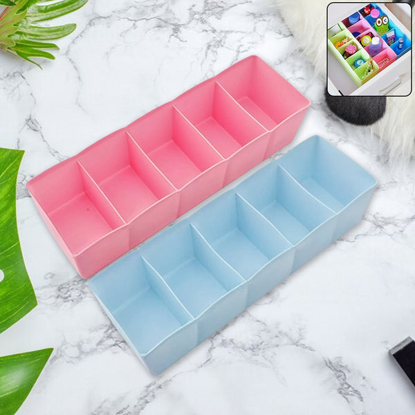 5 Compartments Socks / Handkerchief / Underwear Storage Box Socks Drawer Closet Organizer Storage Boxes (pack of 2)