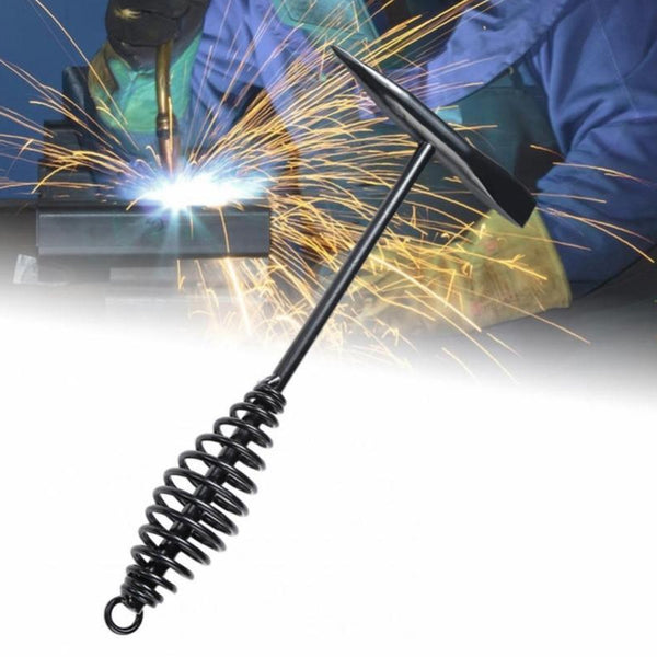 Welding Slag Removal Hammer with Coil Spring Handle | Heavy Duty Chipping Tool for Slag & Spatter Cleaning (1 Pc)